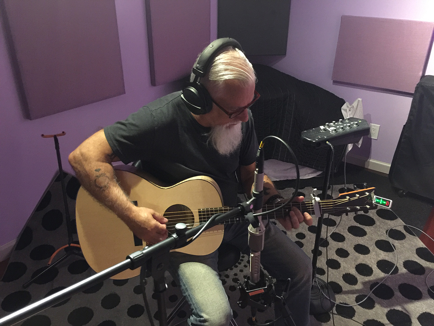 Recording Basic tracks for “SIX” with the Band of Virgos.